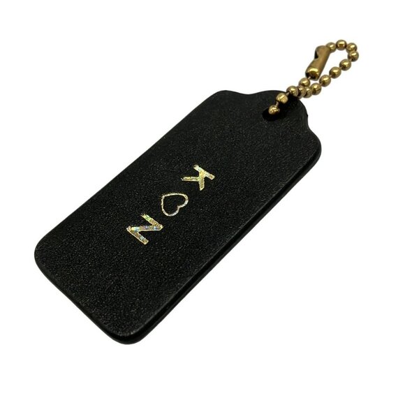 Auth COACH - Black Gold Leather Hardware Bag Charm - Picture 3 of 5